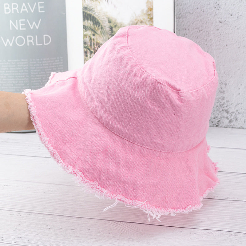 Wholesale Vintage Raw Edge Sunshade Bucket Hat